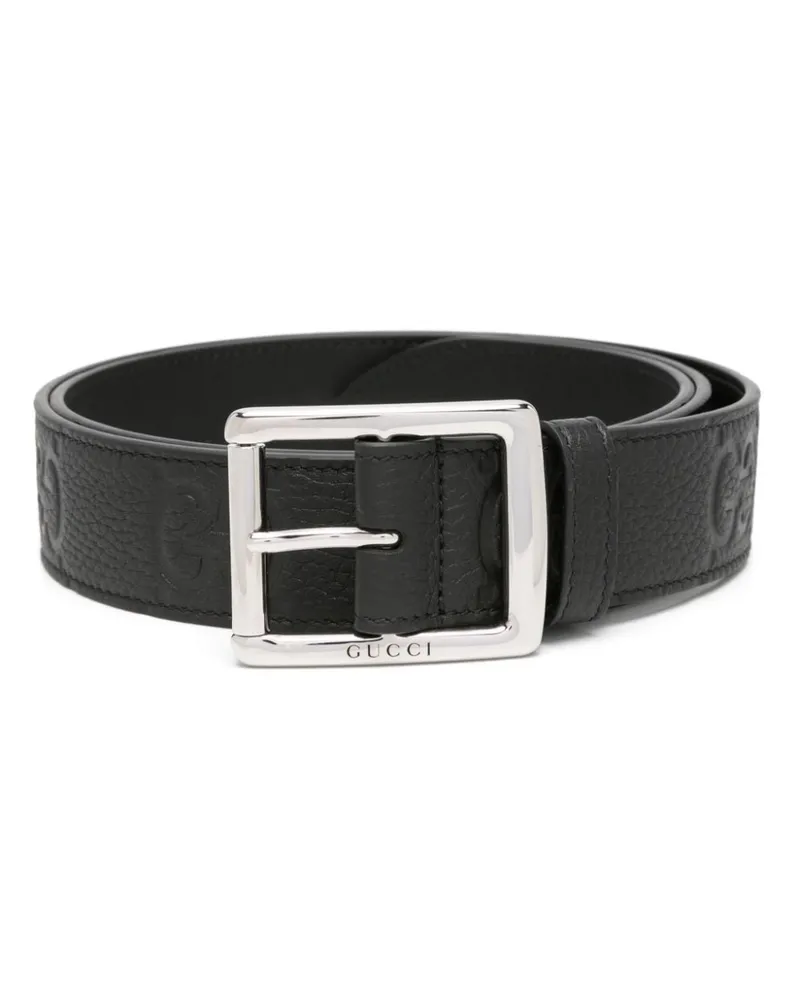 Gucci Gürtel mit GG-Prägung - Schwarz Schwarz