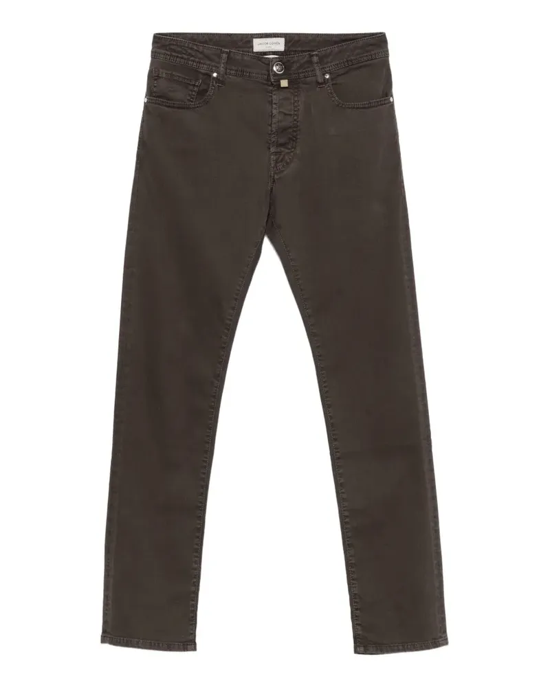 Jacob Cohën Slim-Fit-Jeans mit Logo-Patch - Braun Braun