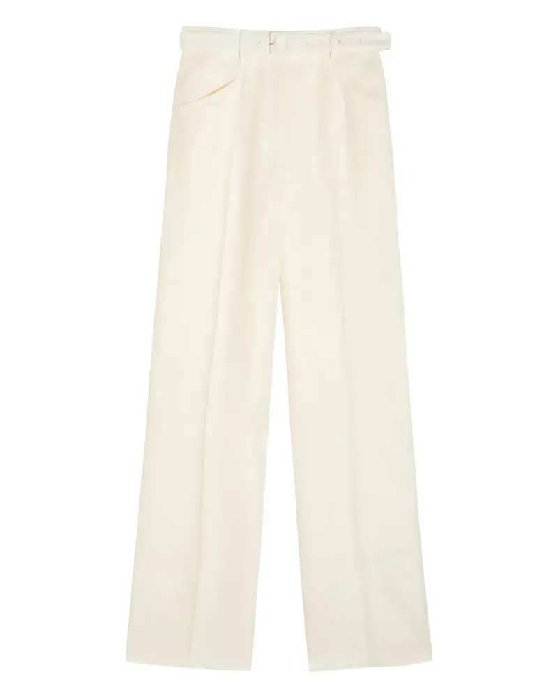 Gabriela Hearst belted straight trousers - Nude Nude