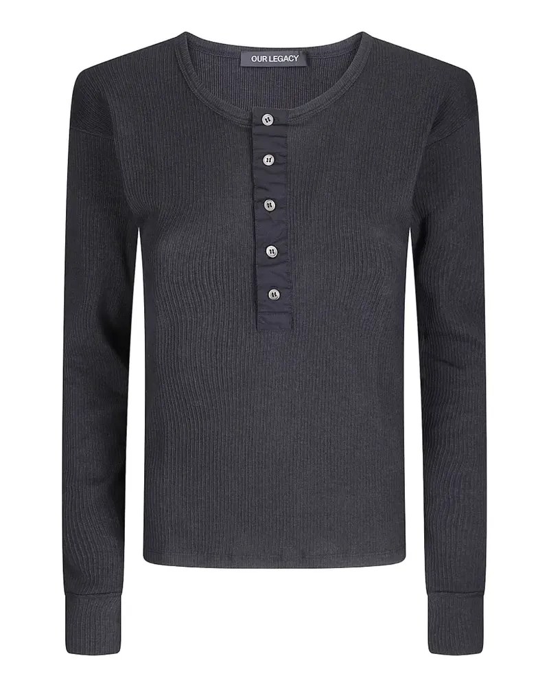 Our Legacy Gentle Henley Langarmshirt - Grau Grau