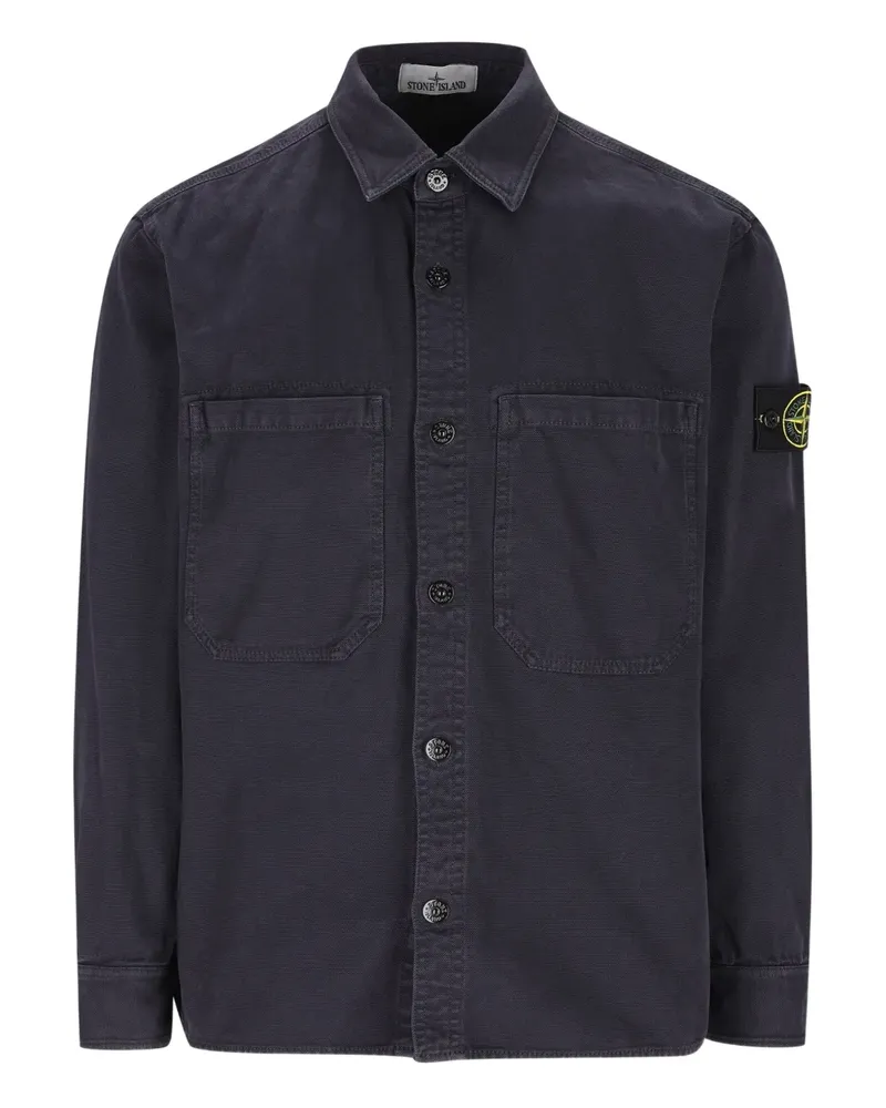 Stone Island Hemd mit Brusttasche-Patch - Blau Blau
