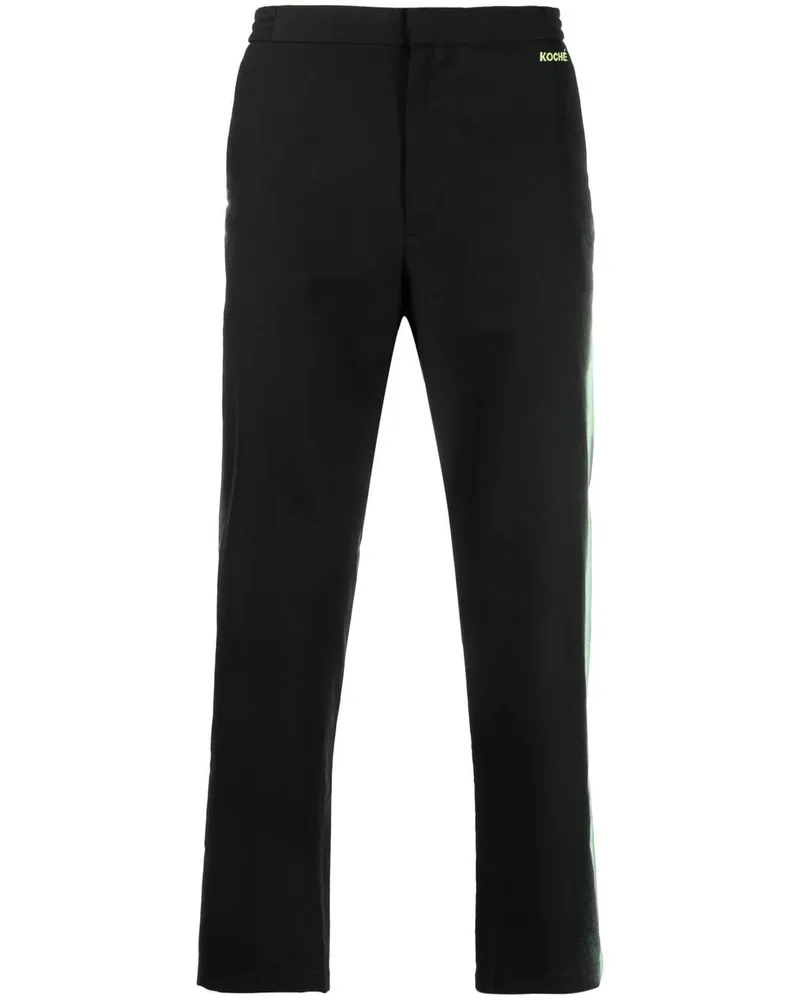 KOCHÉ Straight-Leg-Hose mit Streifen - Schwarz Schwarz