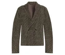 pleated long-sleeve blazer