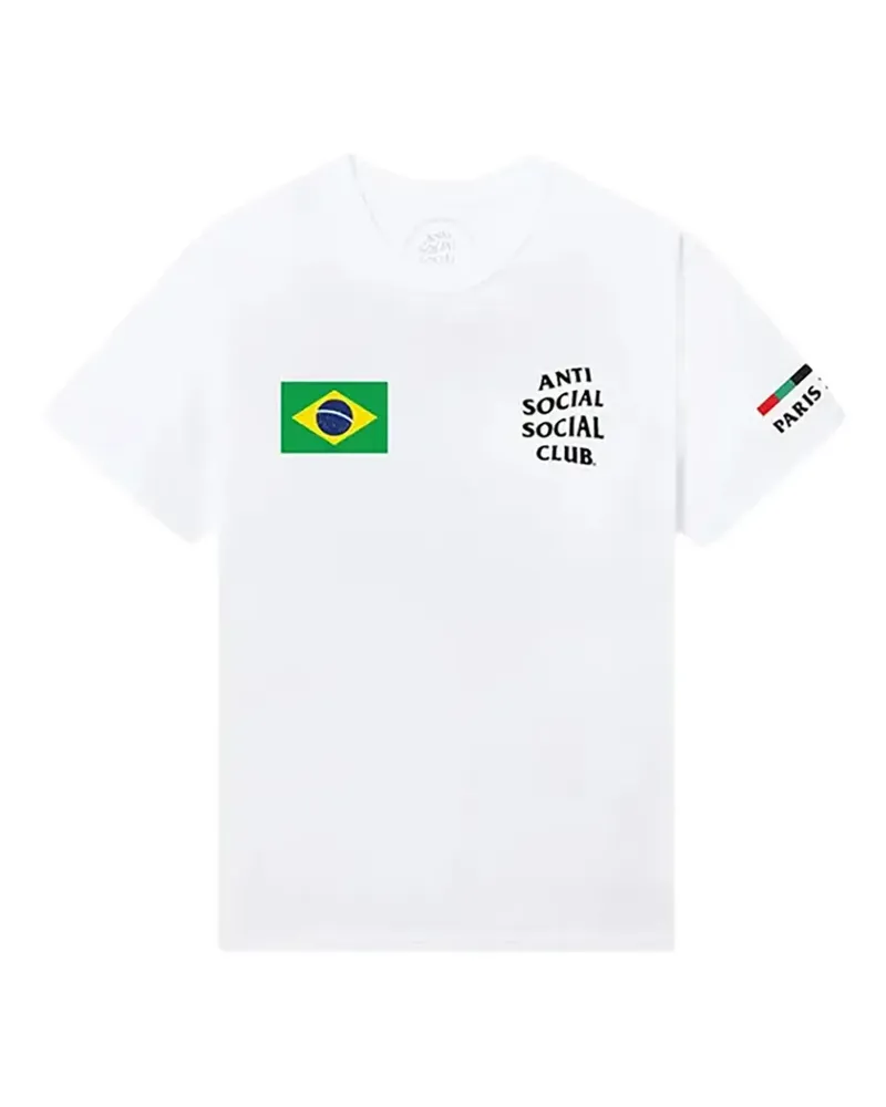 Anti Social Social Club Brazil-flag graphic-print T-shirt - Weiß Weiß