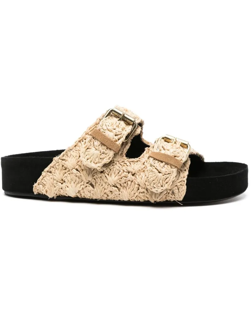 Isabel Marant Lennyo Sandalen aus Raffiabast - Nude Nude