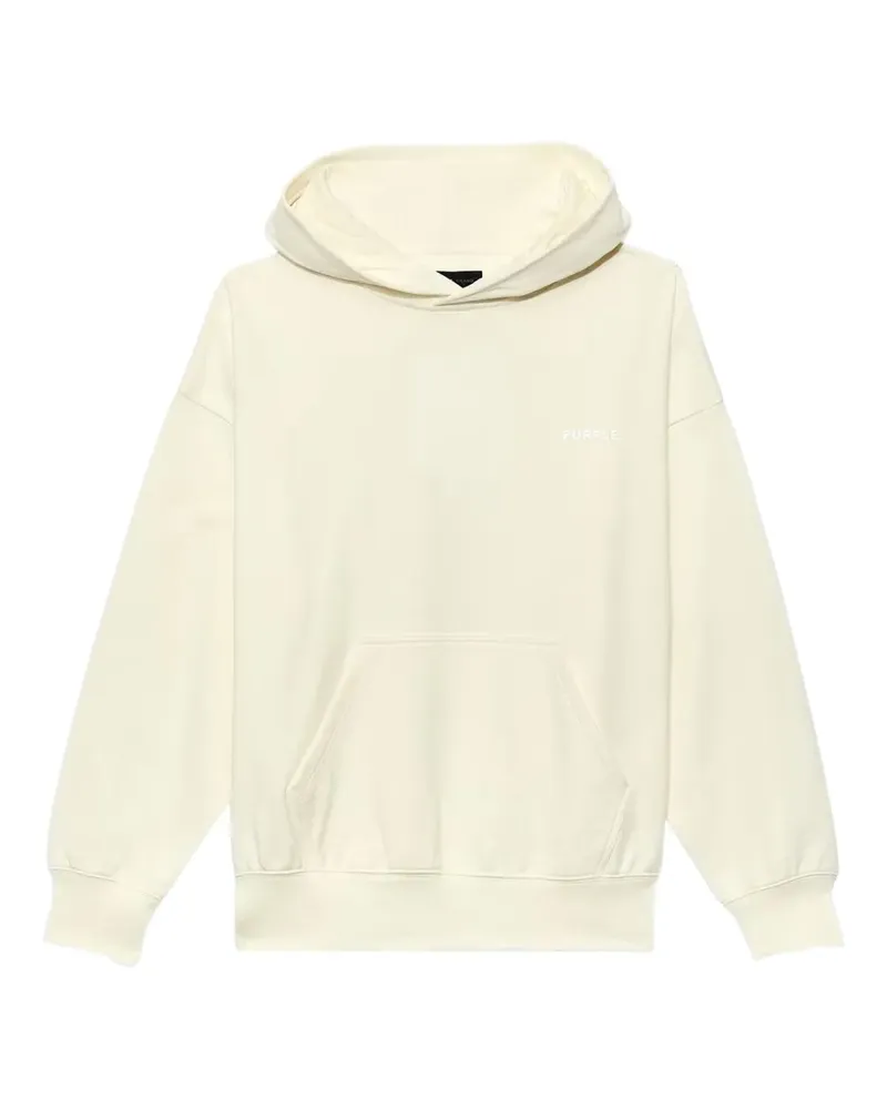 PURPLE BRAND Hoodie mit Logo-Print - Weiß Weiß