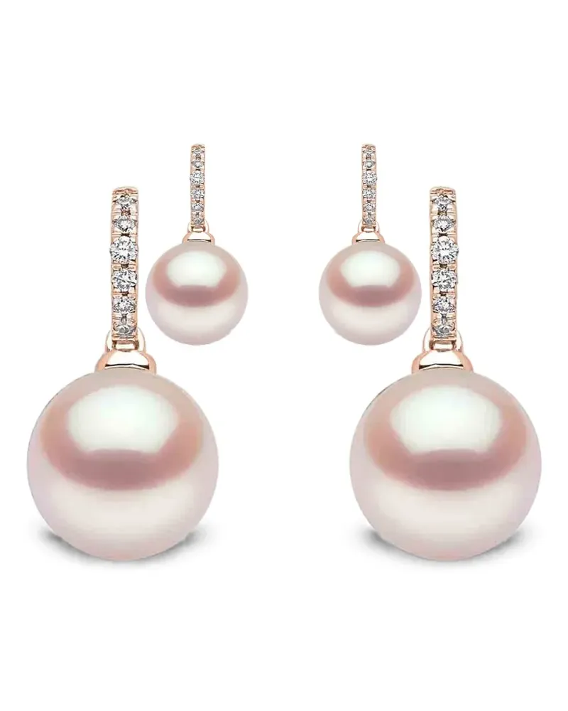 YOKO London Freshwater pearl and diamond drop earrings - Rosa Rosa
