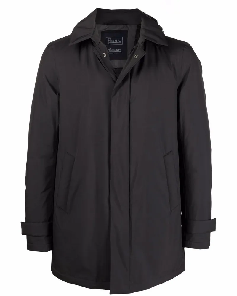 Herno Gefütterter Kapuzenmantel mit Reißverschluss - Grau Grau