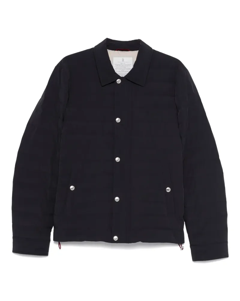 Brunello Cucinelli Gesteppte Jacke mit Druckknopfverschluss - Blau Blau
