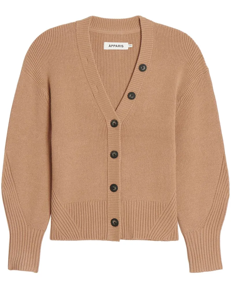 APPARIS Cardigan mit V-Ausschnitt Nude