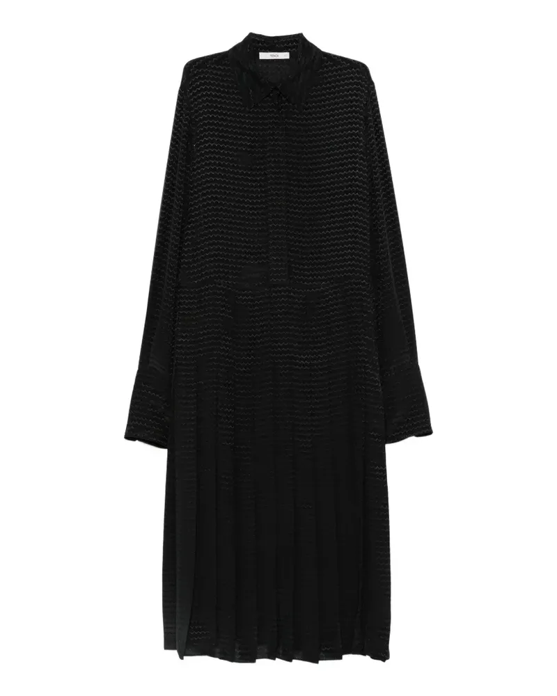 Fendi Midikleid mit Zickzackmuster - Schwarz Schwarz
