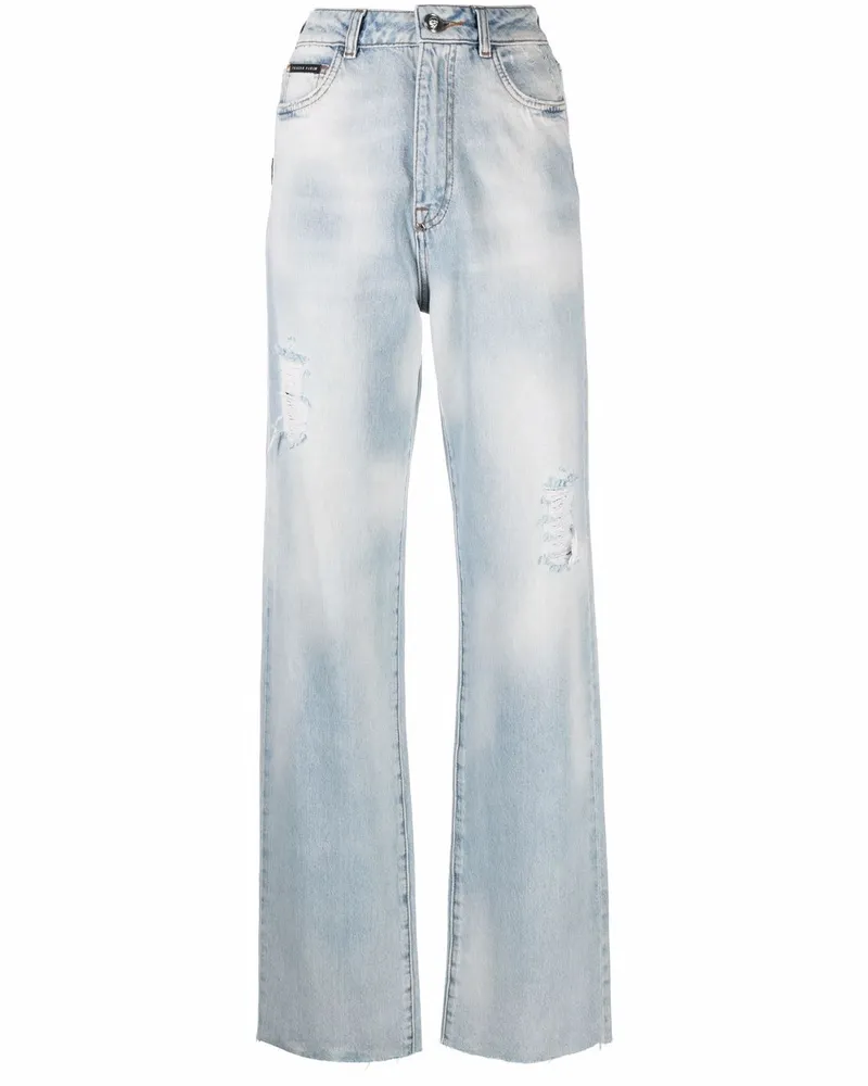 Philipp Plein Taillenhohe Palazzo Jeans - Blau Blau