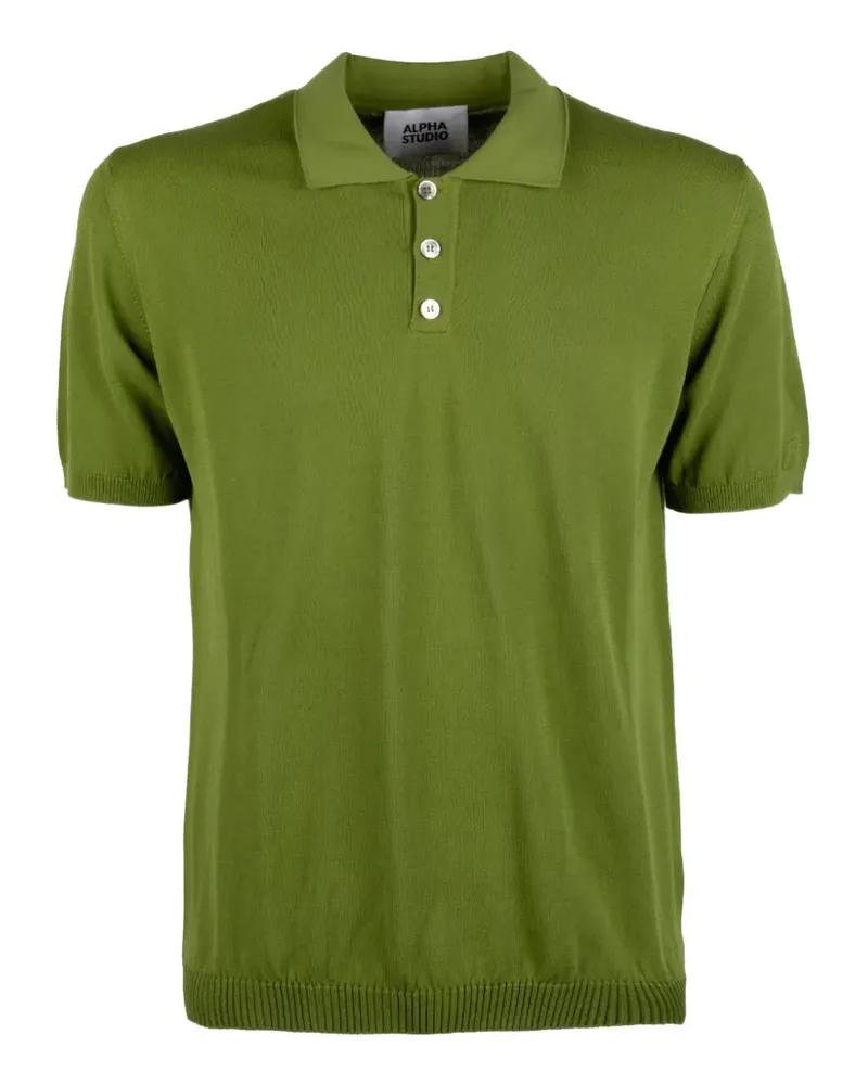 Alpha Studio short-sleeve knitted polo shirt - Grün Grün