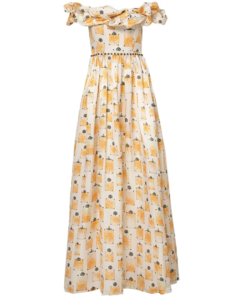 AGUA BENDITA Espliego Bisutería Maxikleid - Weiß Weiß