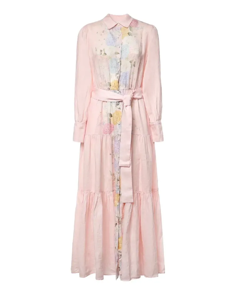 MC2 Saint Barth floral-print tiered maxi dress - Rosa Rosa