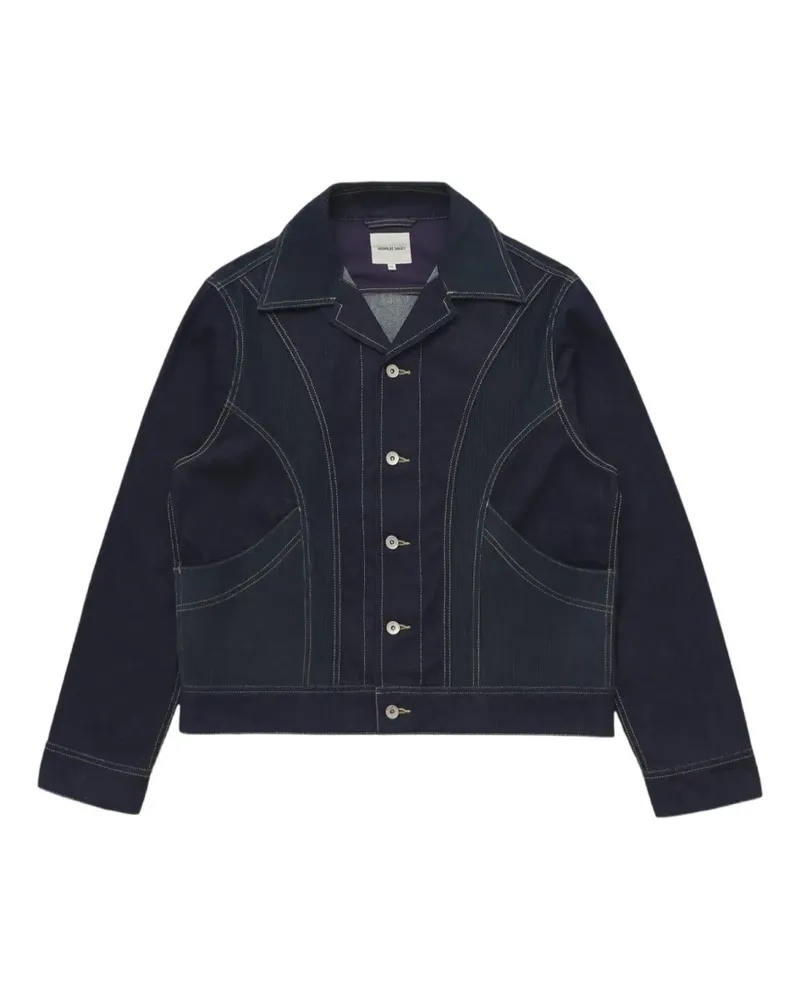 Nicholas Daley Rebel panelled corduroy-trim jacket - Blau Blau