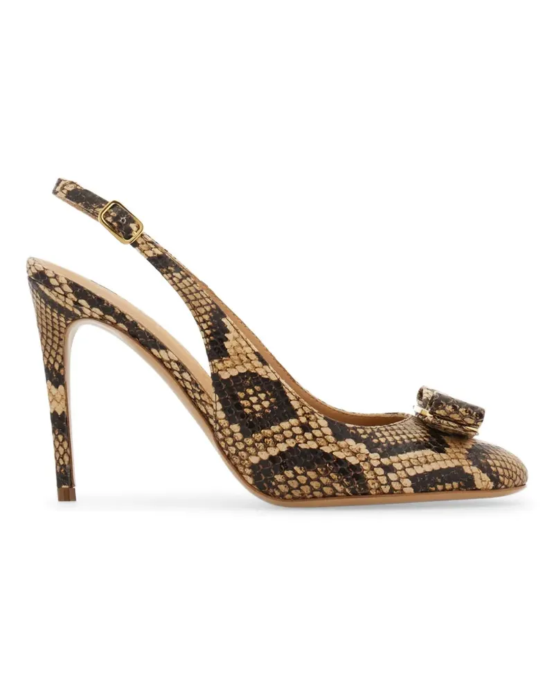 Ferragamo Vara Slingback-Pumps mit Schleife - Nude Nude