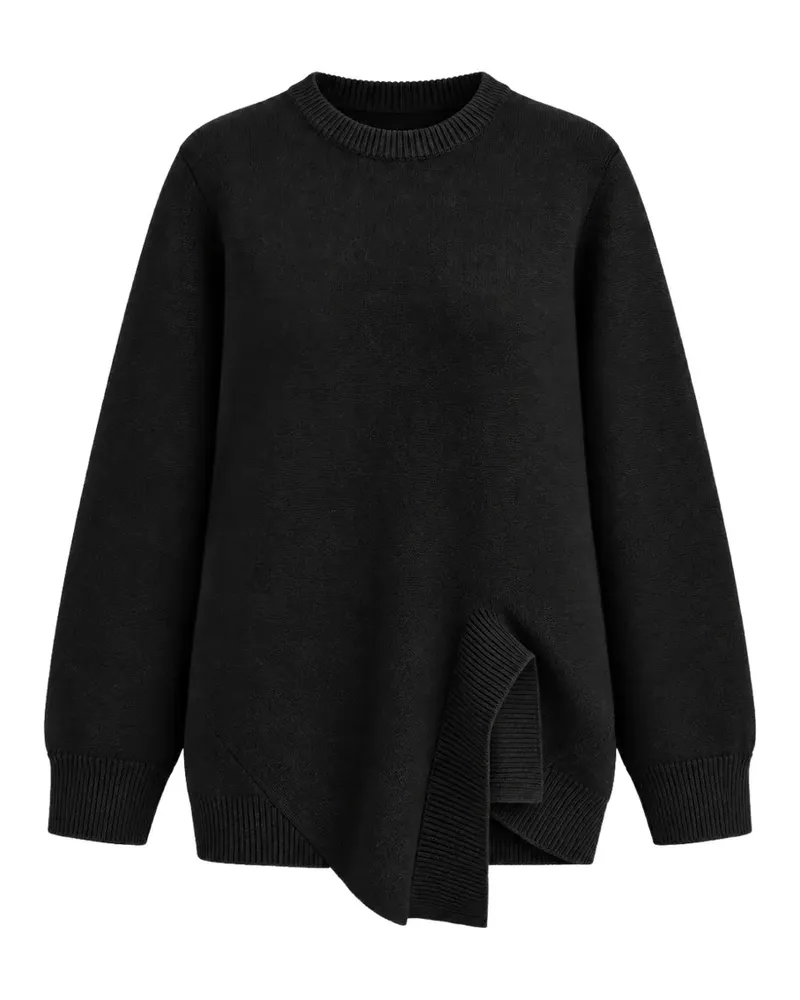 Totême Asymmetrischer Kaschmirstrick - Schwarz Schwarz