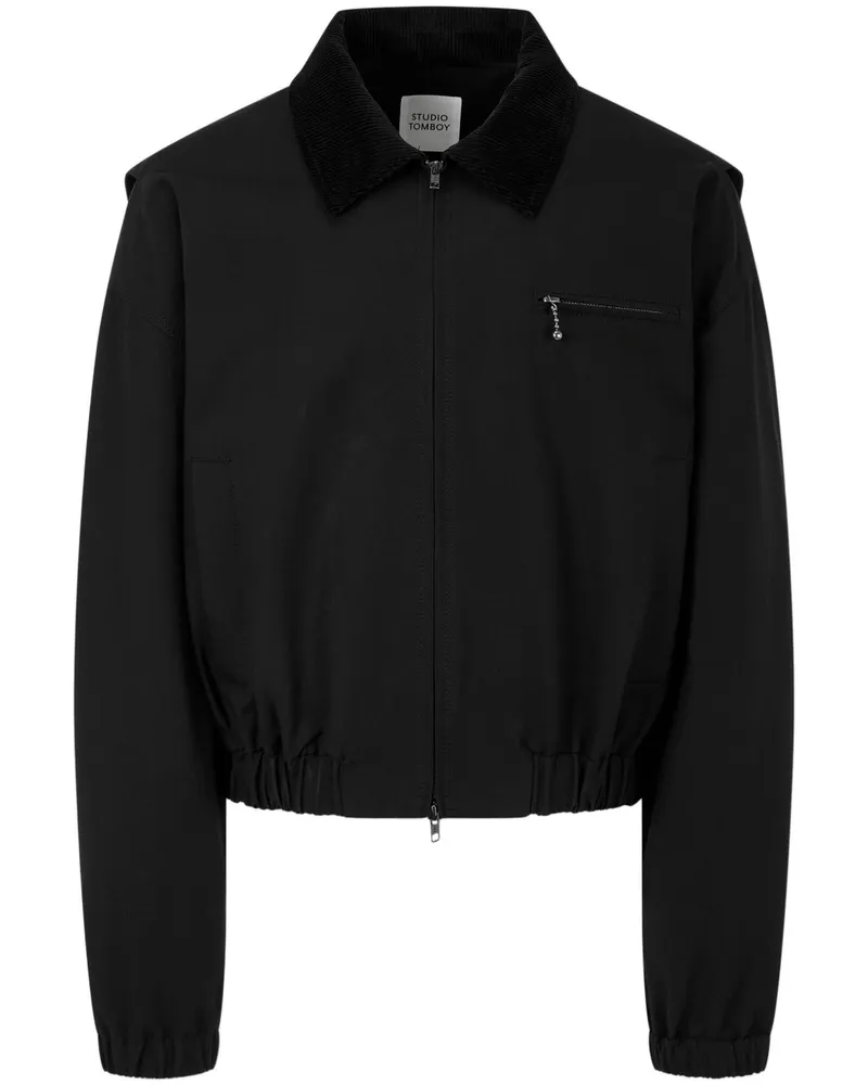 STUDIO TOMBOY Jacke mit Cordkragen - Schwarz Schwarz
