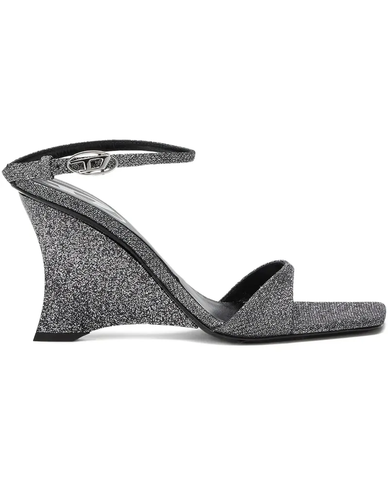 Diesel 90mm D-Amber wedge sandals - Grau Grau