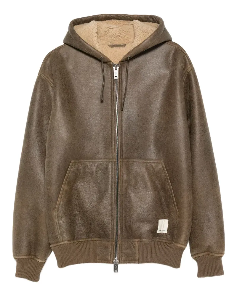 Emporio Armani Shearling-Jacke mit Kapuze - Braun Braun