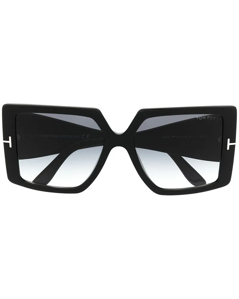 Tom Ford Eckige 'Quinn' Sonnenbrille - Schwarz Schwarz