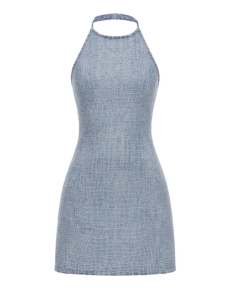 Self-Portrait Minikleid aus Denim - Blau Blau