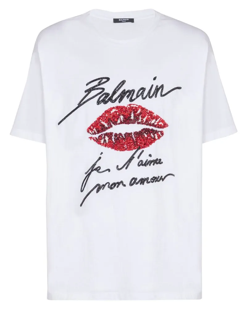 Balmain Love Letter T-Shirt - Weiß Weiß
