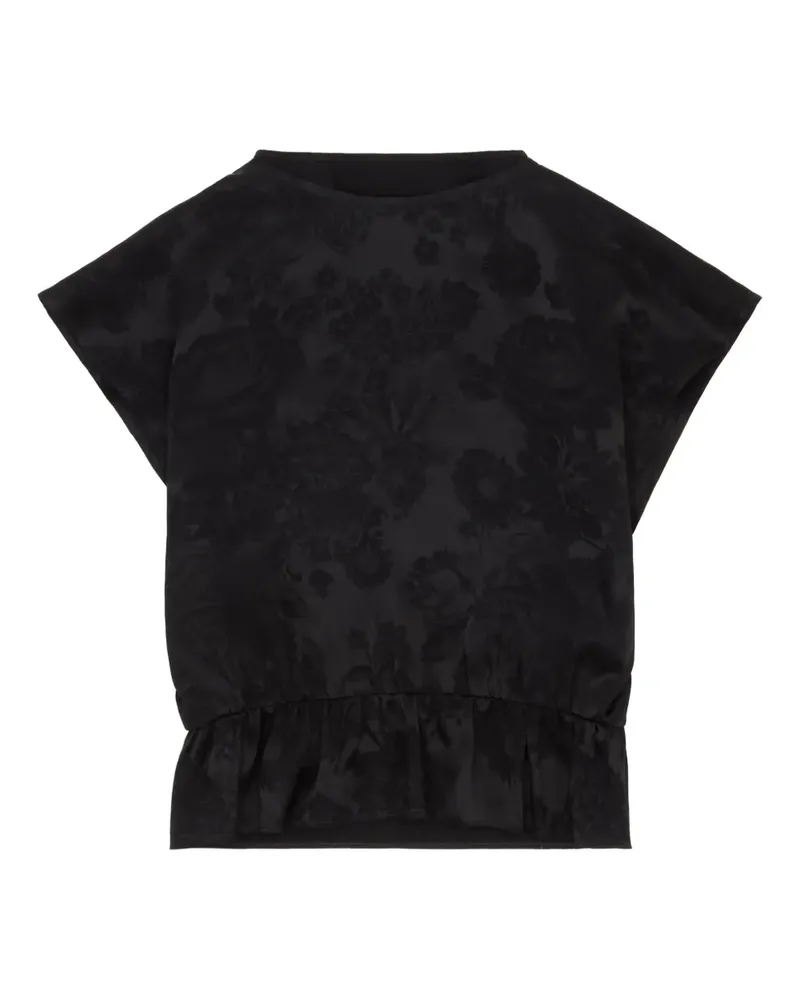 Maison Margiela Bluse aus Blumenbrokat - Schwarz Schwarz