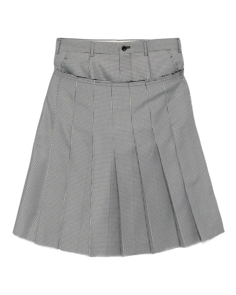 Comme des Garçons Karierter Midirock mit Falten - Schwarz Schwarz