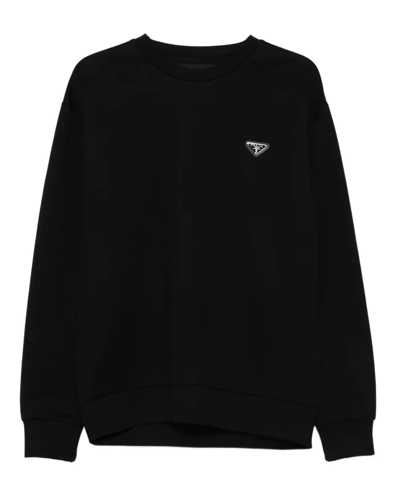 Prada Sweatshirt mit Logo-Schild - Schwarz Schwarz