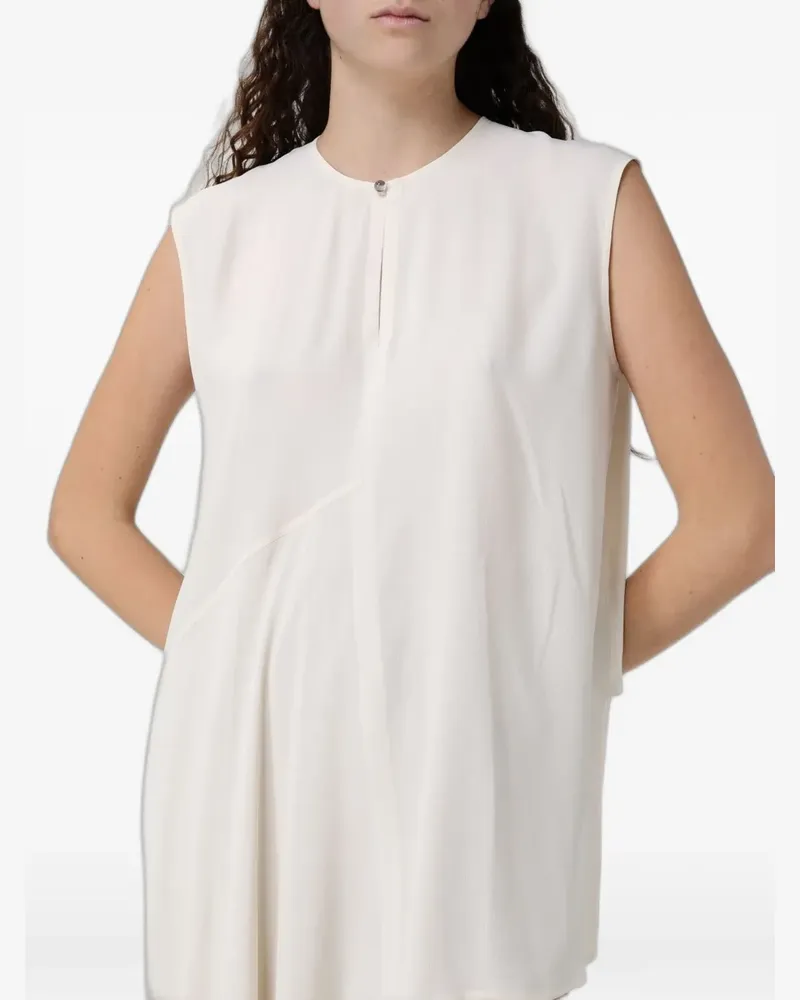 Fabiana Filippi asymmetric crepe de chine blouse - Weiß Weiß