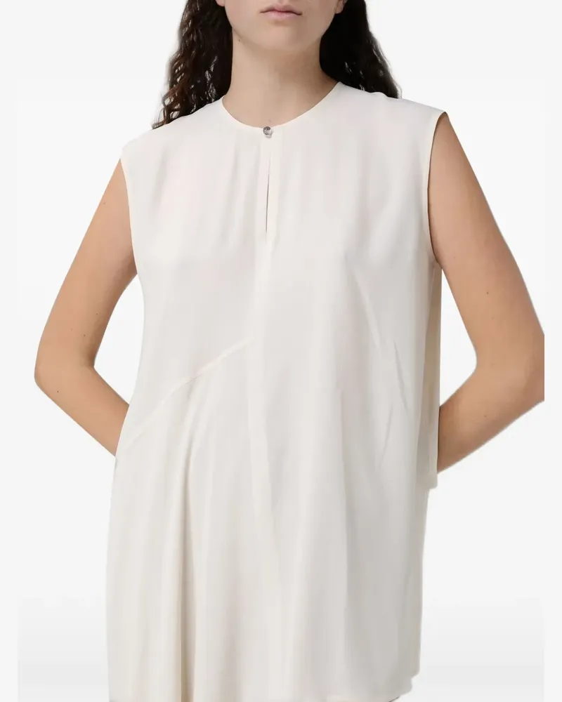Fabiana Filippi Asymmetrische Bluse aus Chinakrepp - Weiß Weiß