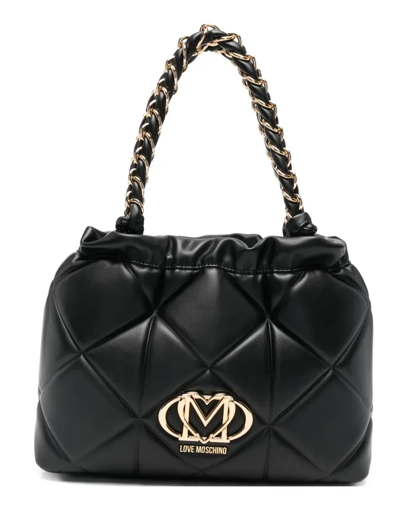 Moschino Schultertasche mit Kettenriemen - Schwarz Schwarz