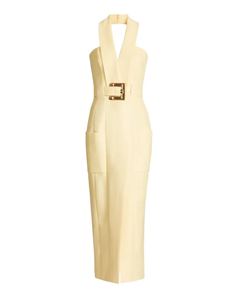 Balmain long dress with belt - Gelb Gelb