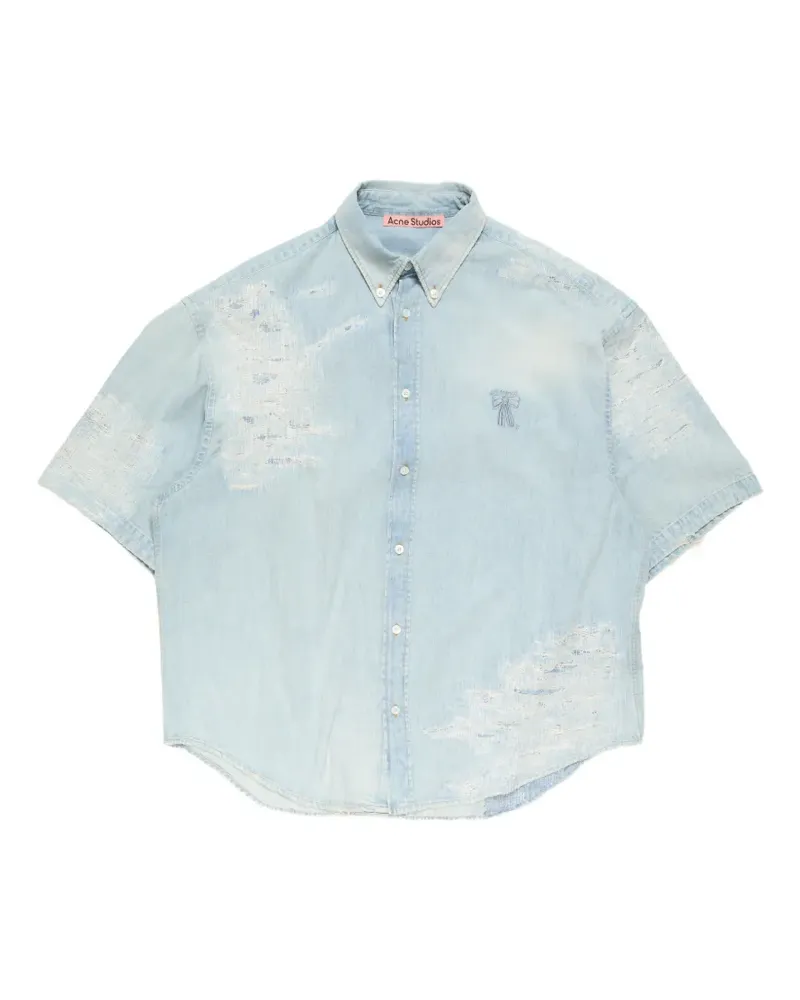 Acne Studios T-Shirt im Distressed-Look - Blau Blau