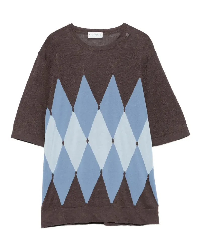 Ballantyne argyle-pattern short-sleeve T-shirt - Braun Braun