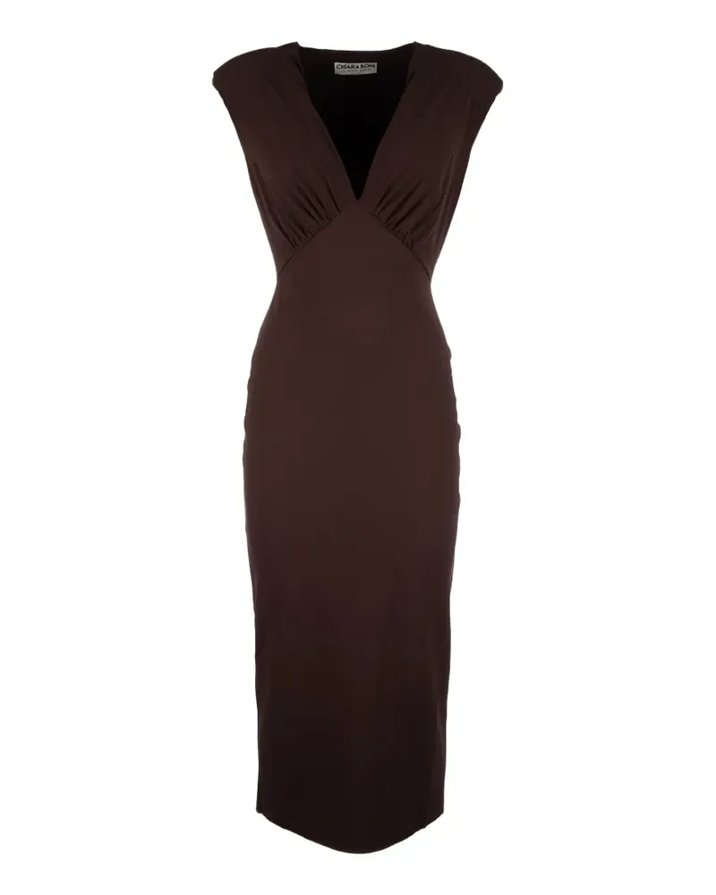 Chiara Boni Maki v-neck midi dress - Braun Braun