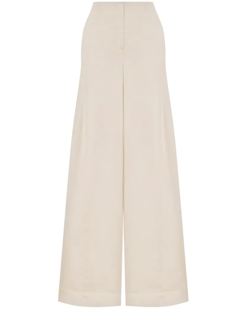 Alberta Ferretti Taillenhohe Palazzohose - Nude Nude
