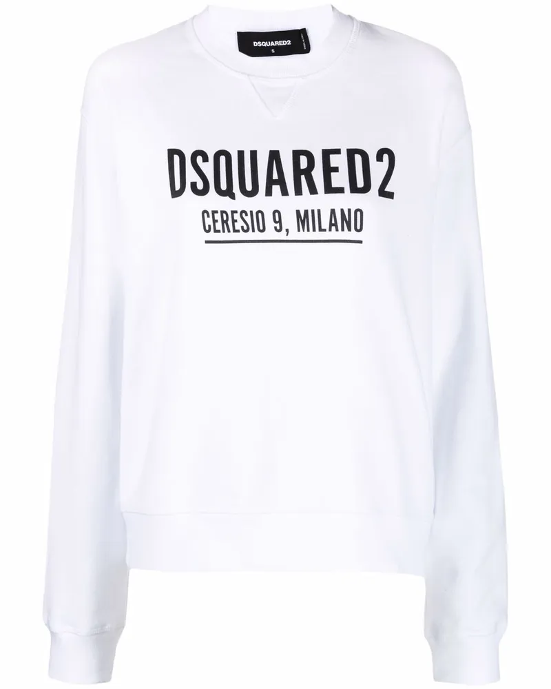 Dsquared2 Sweatshirt mit Rundhalsausschnitt - Weiß Weiß