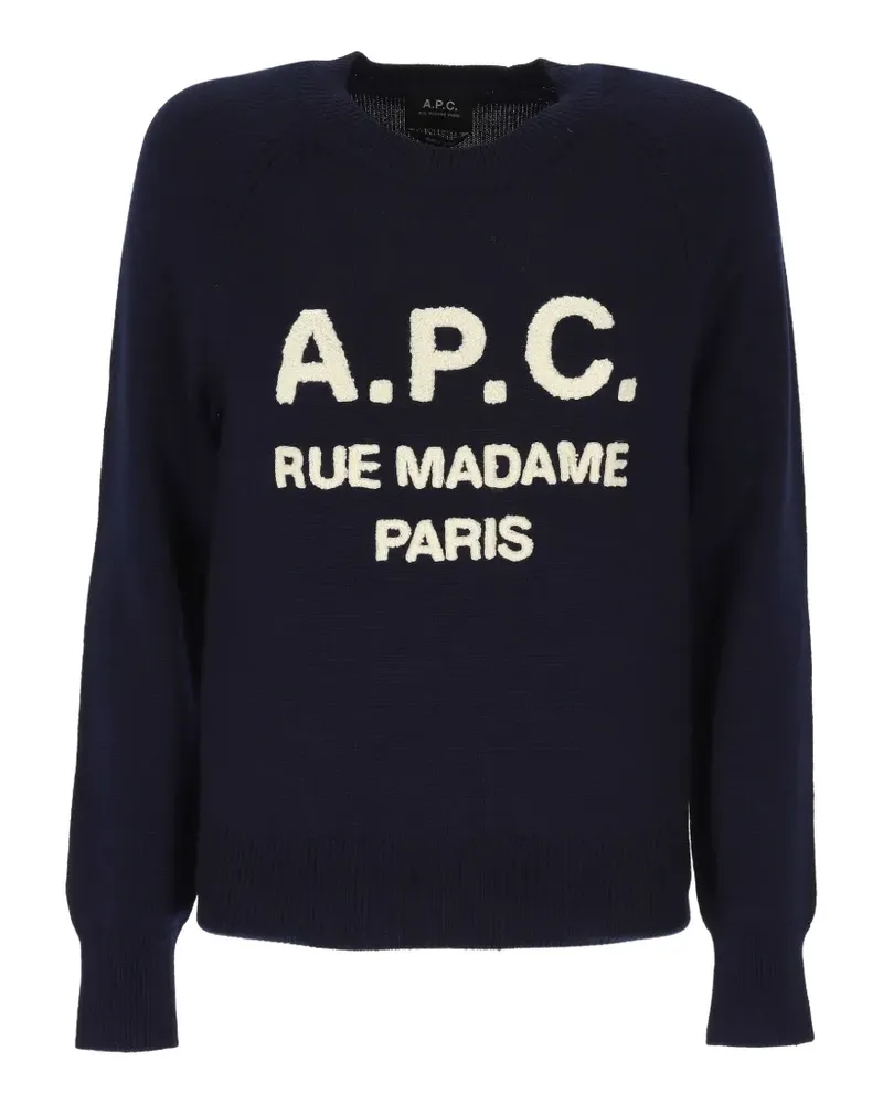 A.P.C. Pullover mit Logo-Stickerei - Blau Blau