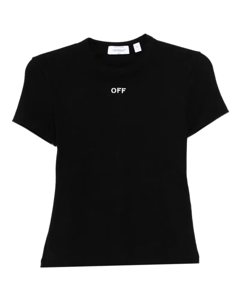 OFF-WHITE off stamp ribbed T-shirt - Schwarz Schwarz