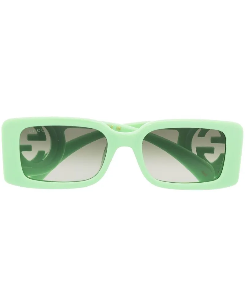 Gucci Eckige Sonnenbrille - Grün Grün