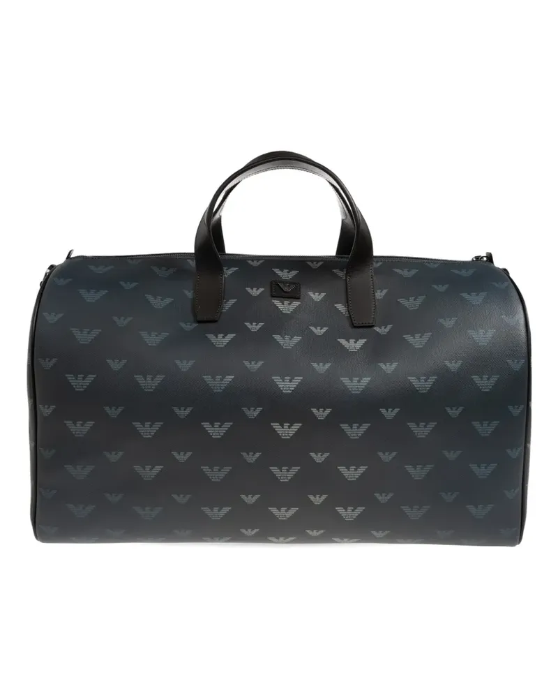 Emporio Armani monogram-print canvas duffle bag - Grün Grün