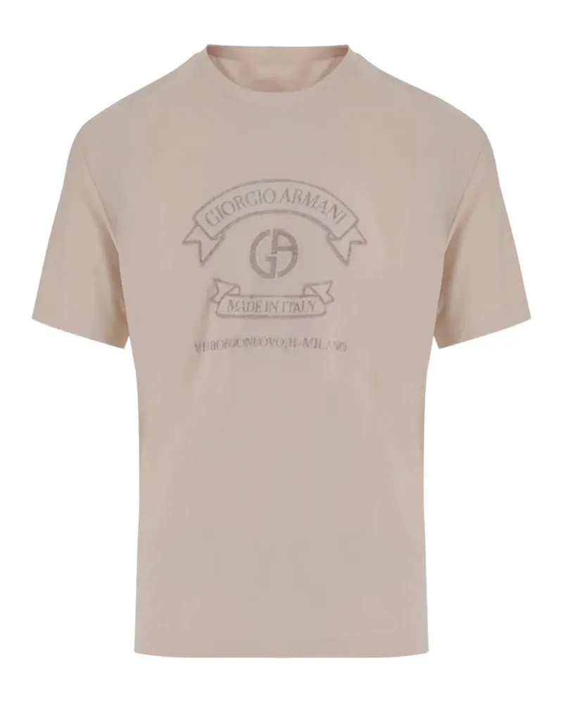 Giorgio Armani logo-print short-sleeve T-shirt - Nude Nude