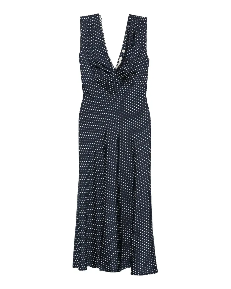 DÔEN Tahlia Midikleid mit Polka Dots - Blau Blau