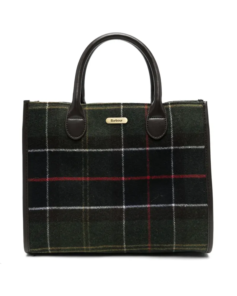 Barbour Classic Tote Bag mit Schottenkaro - Grün Grün