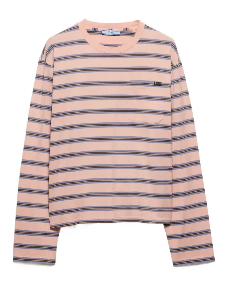 Prada Gestreiftes Langarmshirt - Rosa Rosa