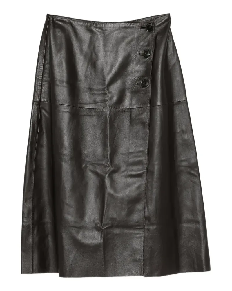 Yves Salomon lambskin wrap skirt - Braun Braun