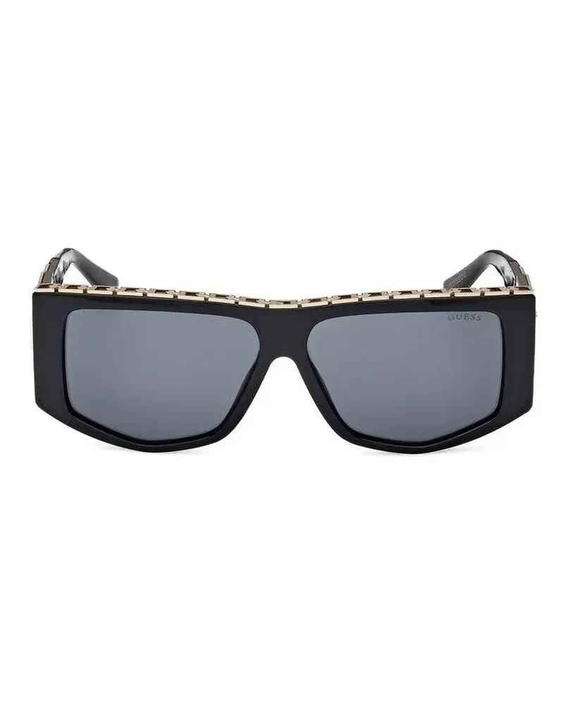 Guess logo-plaque geometric-frame sunglasses - Schwarz Schwarz